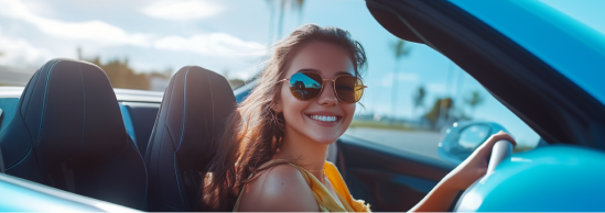 Happy customer in a new car
